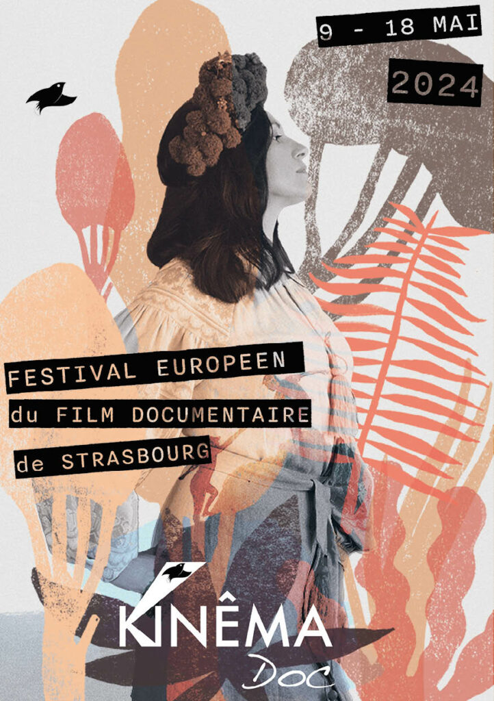 Affiche du festival de cinéma Kinémadoc, création graphique par Audrey Bourdin - Atelier Pieko Toulouse