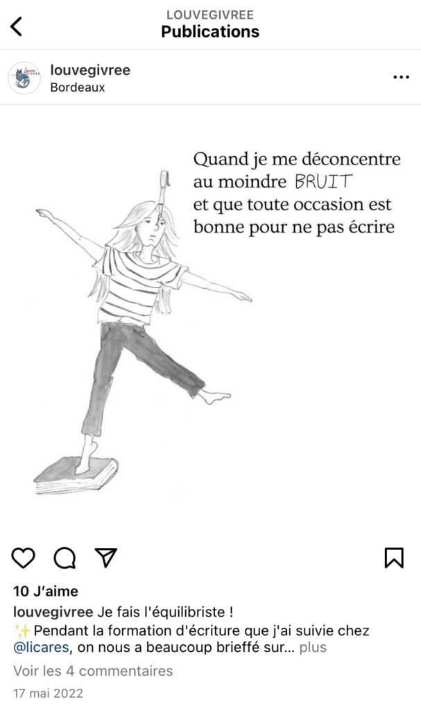 Illustration blog Instagram La Louve Givrée, romancière Soléyne Joubert, création par Audrey Bourdin - Atelier Pieko Toulouse