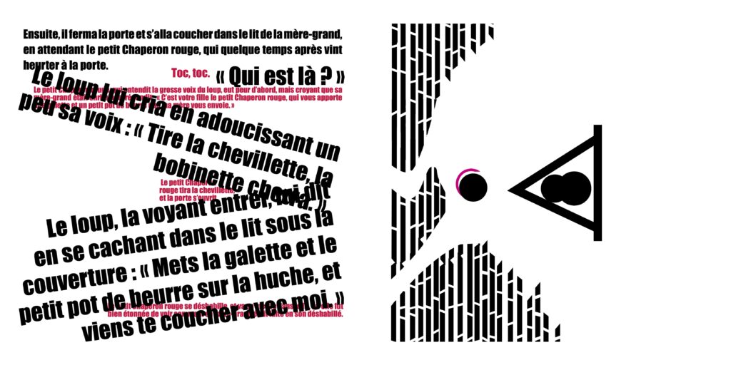 Design éditorial Chaperon Rouge - Typographie sur mesure par Audrey Bourdin graphiste édition Toulouse