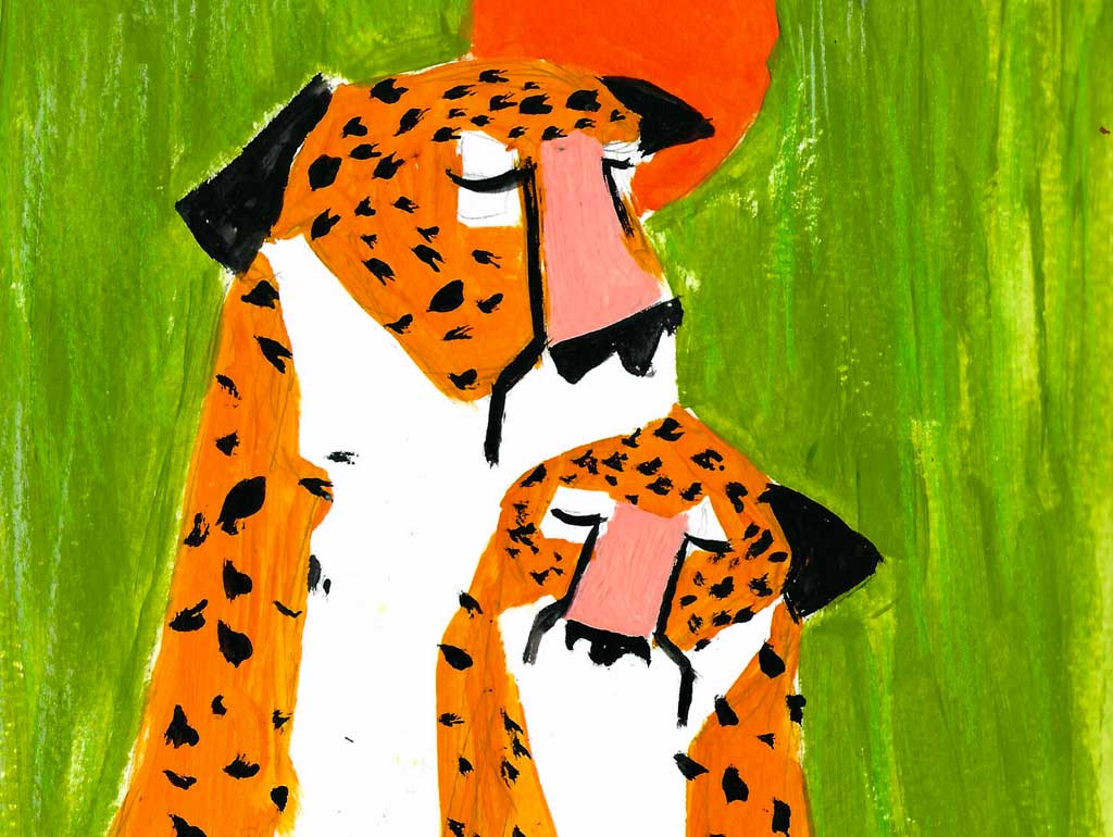 Illustration d'un guépard, réalisée par Audrey Bourdin de l'Atelier Pieko
